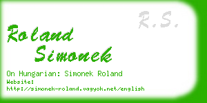 roland simonek business card